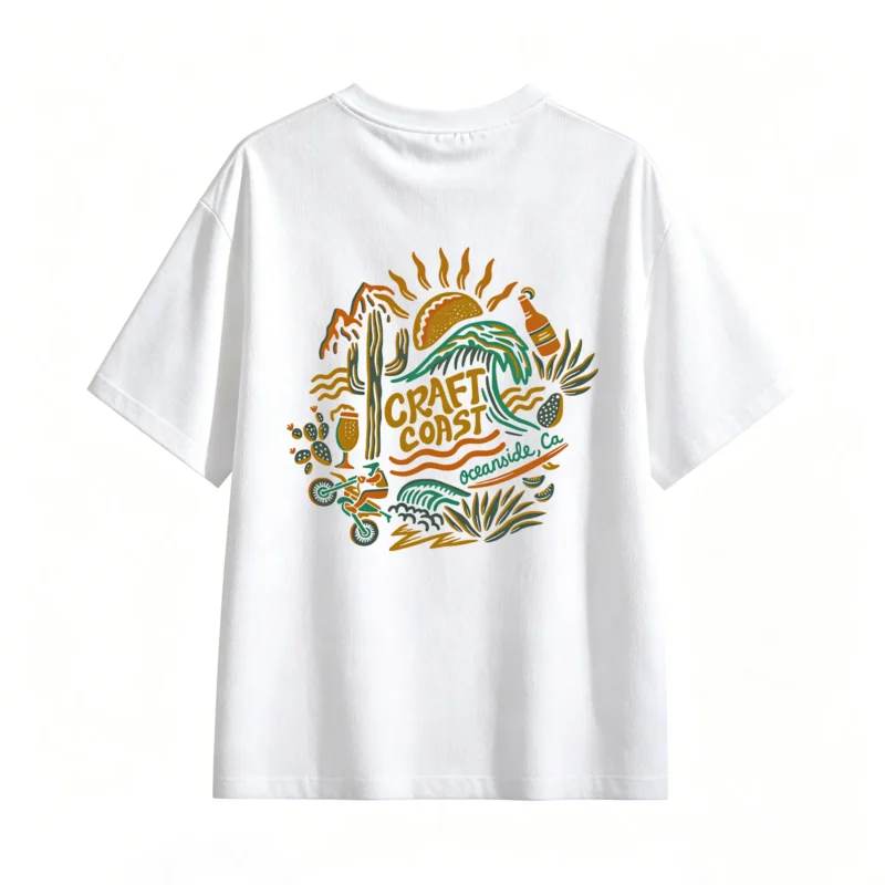 白t West Coast California Retro Surf Graphic Tee