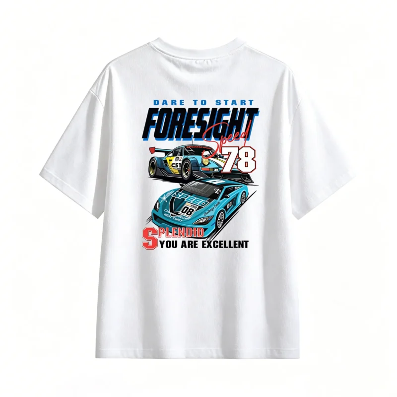 Retro Futuristic Racing Cars Graphic T-Shirt