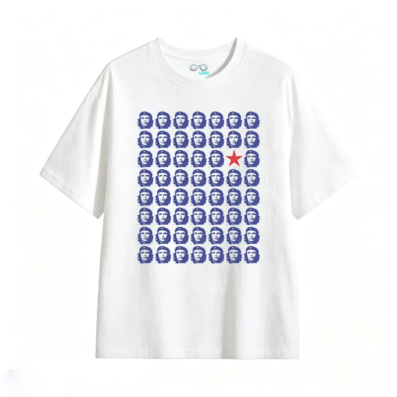 白t Tees with prints of Argentine national heroes