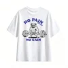 白t No Pain No Gain Gym Fitness T-Shirt