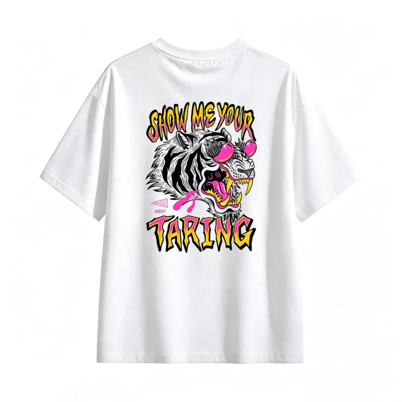 白t Back Print Graphic T-Shirt for Men Women - Vintage Style Cotton Crew Neck Tee