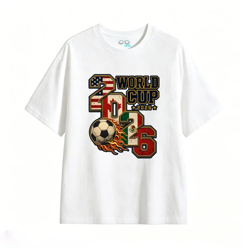 2026 FIFA World Cup USA Canada Mexico Tri-Nation Flag Graphic T-Shirt