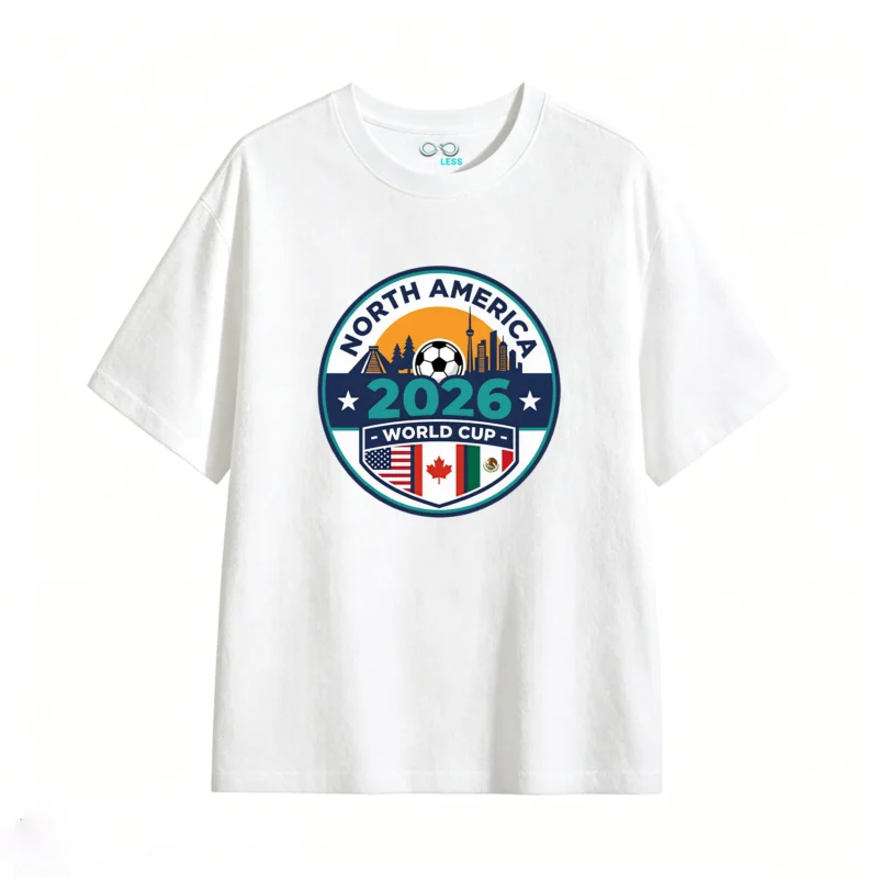 白t正 2026 North America World Cup Official Logo T-Shirt