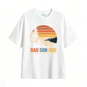 Dad Son Dog Fishing T-Shirt