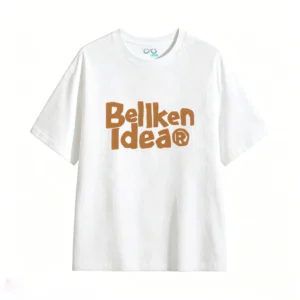 白t正 BELLIKEN IDEA LETTER PRINT SHORT SLEEVE T-SHIRT FOR MEN AND WOMEN, VINTAGE LOOSE CREW NECK PURE COTTON BASIC HALF SLEEVE TOP
