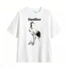 Red Crowned Crane Sumi-e Ink Wash Art T-Shirt