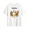 白t正 Dynamic Five Horses Gold Black White Art T-Shirt