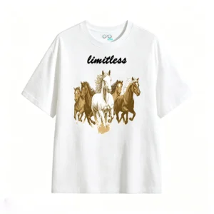 Dynamic Five Horses Gold Black White Art T-Shirt