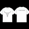 白t正反 Unisex Bull Skull T-Shirt Western Cowboy Style Casual Cotton Men Women