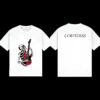 Men's Women's T-shirt Skeleton Playing Guitar Rock Punk Vintage Style Casual White Black