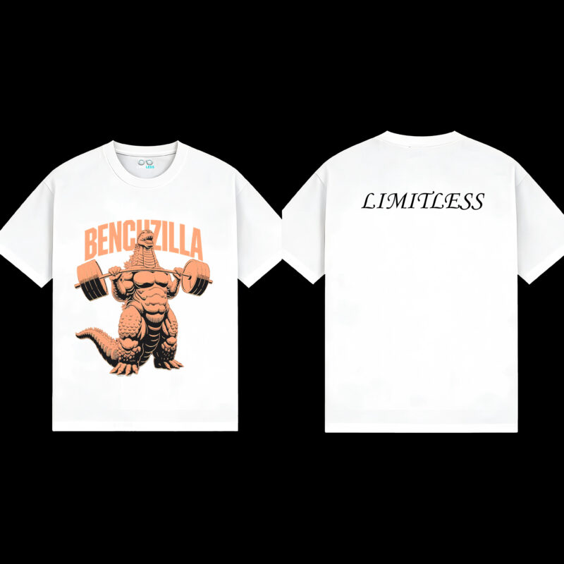 Unisex Benchzilla Godzilla Gym Weightlifting Cotton T-Shirt