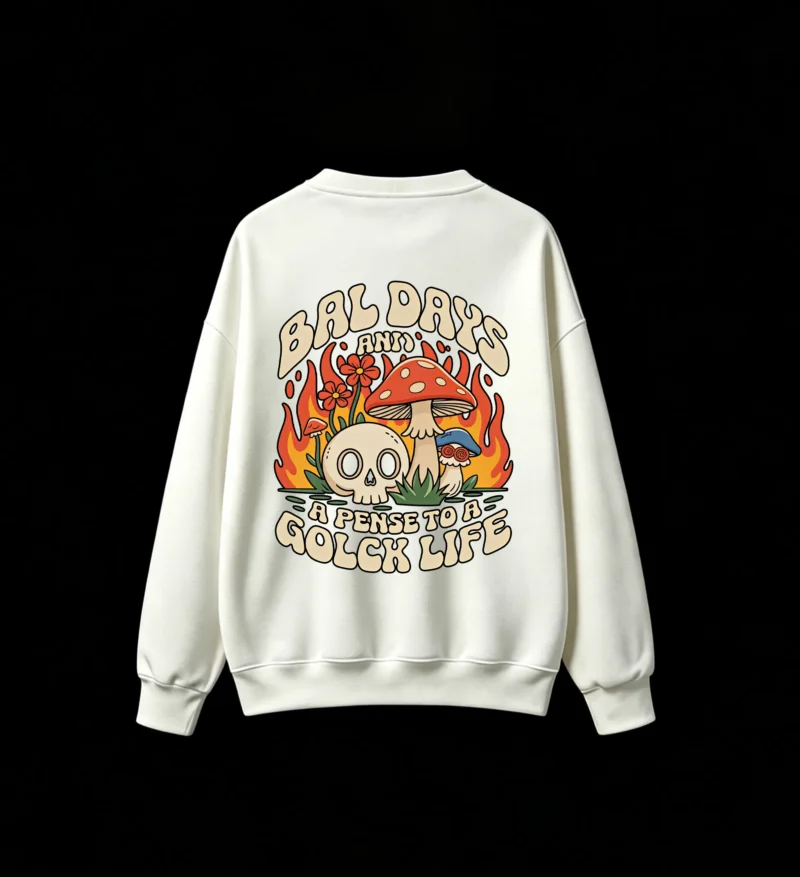 Oversized Back Print Crew Neck Sweatshirt