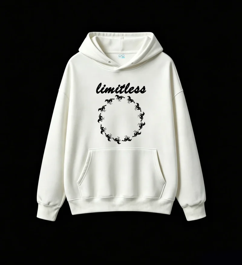 Solid Black Noise Ring Aesthetic Hoodie