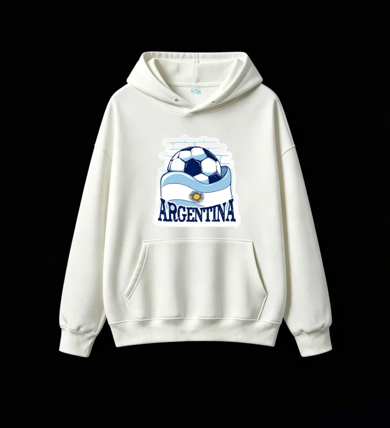 白卫正 Hoodie with Argentina football print