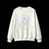 白卫正 Fantasy Mythical Winged Unicorn Horse with Colorful Flowers and Smoke Abstract Art Casual Crew Neck Sweatshirt