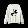 Black and White Sagittarius Constellation Line Art Centaur Bow and Arrow Starry Sky Graphic Design Unisex Oversized Cotton Hoodie