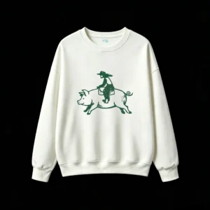 白卫正 Rodeo Cowboy Bucking Bull Vintage Green Silhouette Unisex Hoodie