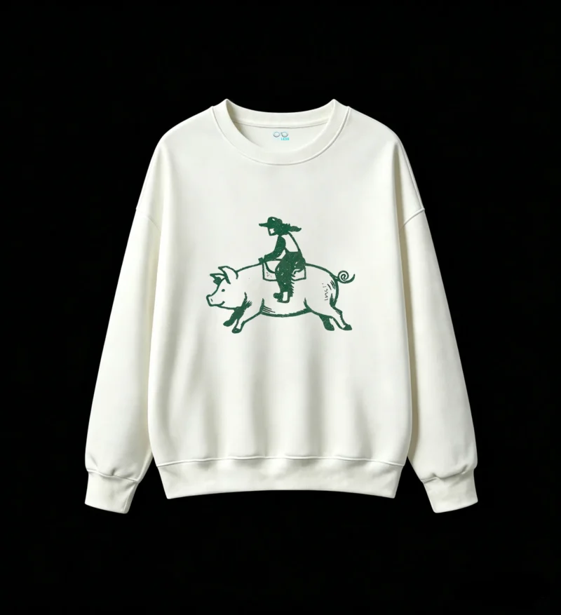 Rodeo Cowboy Bucking Bull Vintage Green Silhouette Unisex Hoodie