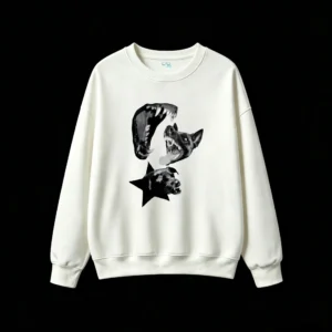 Black and White Dog Collage Graphic Hoodie