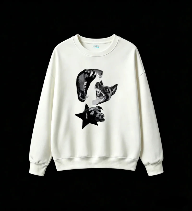 Black and White Dog Collage Graphic Hoodie