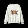 Retro Pop Art Tabby Cats Halftone Print Unisex Oversized No-Hoodie Sweatshirt