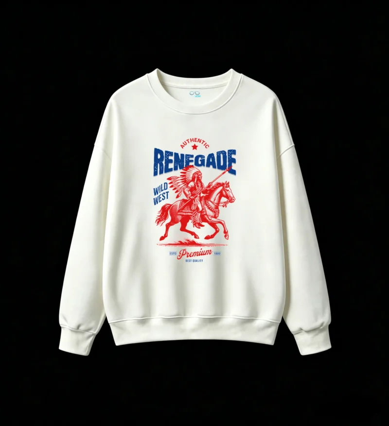 Authentic Renegade Wild West Premium Best Quality Life Native American Warrior Horse Rider Graphic Print Unisex Hoodie