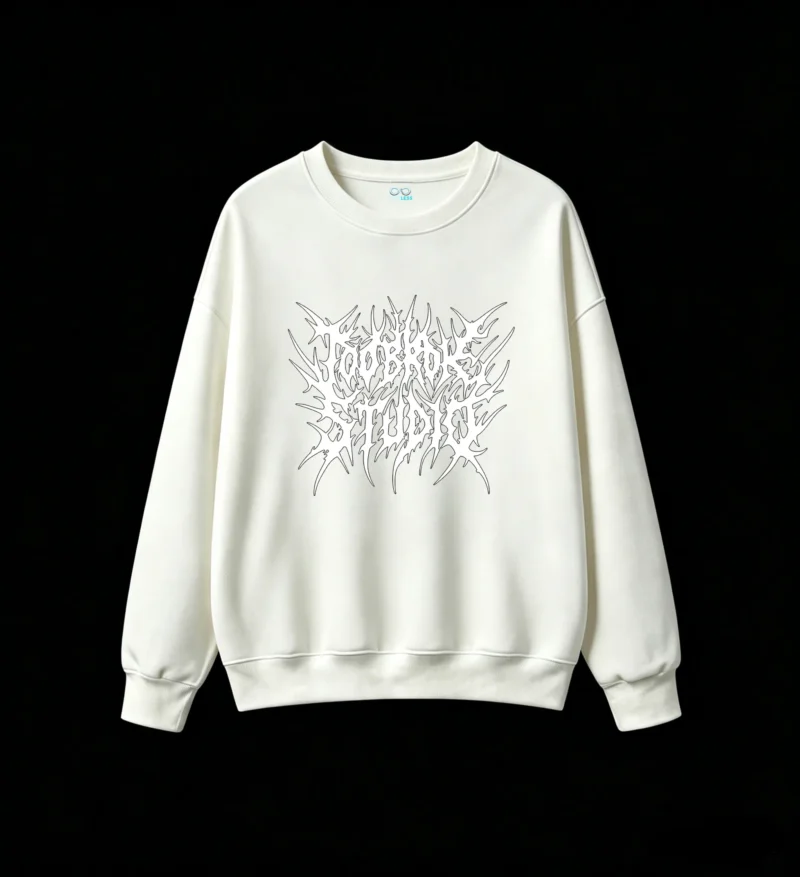 Black Metal Aggressive Logo Graphic Hoodie