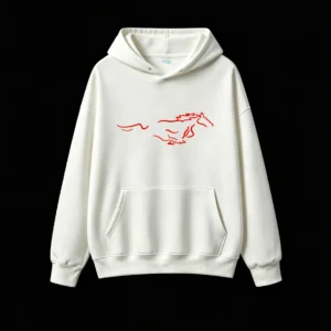 Abstract Red Neon Lines Art Graphic Hoodie