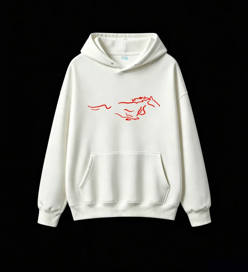 Abstract Red Neon Lines Art Graphic Hoodie