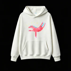 白卫正 Unisex Hooded Sweatshirt with Cozy Fleece Lining and Front Pocket Casual Streetwear Pullover for Men Women