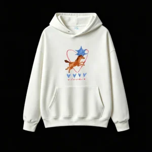 Whimsical Horse Love Star Heart Illustration Hoodie