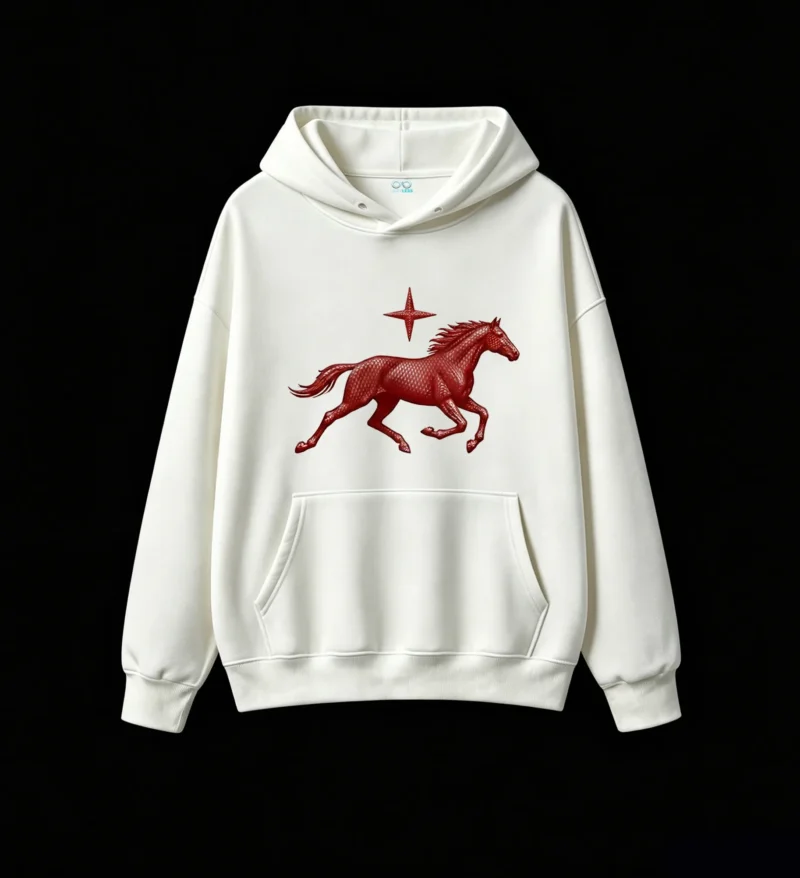 白卫正 Cozy Unisex Hoodie Sweatshirt Premium Cotton Blend Pullover with Front Pocket
