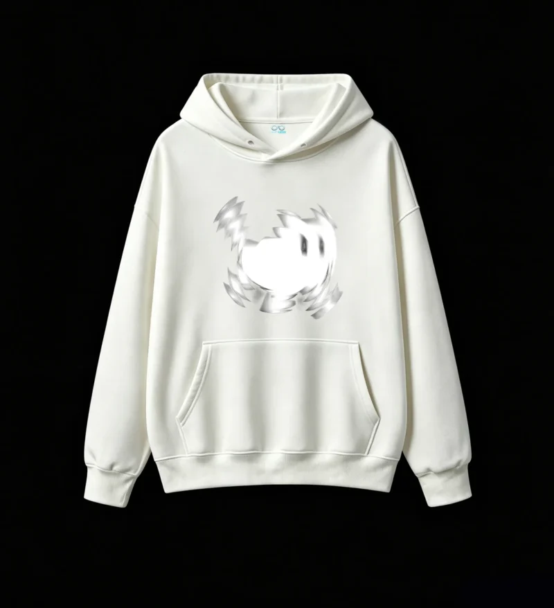 白卫正 Abstract Glowing Sun Flame Spikes Hoodie