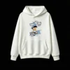 Vintage Light Blue White Striped Jersey Design, Soft Cotton Blend Pullover Sweatshirt with Front Pocket, Perfect Gift for Soccer Fans and Sports Lovers