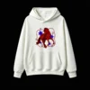 Stylized Red Horse with Blue Stars Abstract Art Hoodie