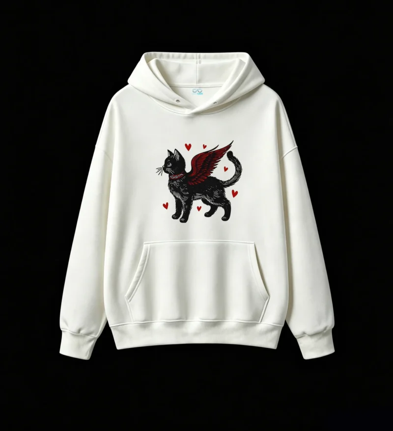 白卫正 Gothic Angel Cat Hoodie