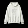 Stylized Monochromatic Butterfly Sketch Wireframe Aesthetic Hoodie