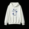白卫正 Stylized Blue Rabbit with Stars Outline Hoodie Minimalist Graphic Print Pullover