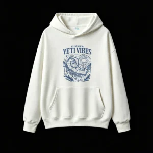 Summer Yeti Vibes Retro Vintage Screen Print Hoodie