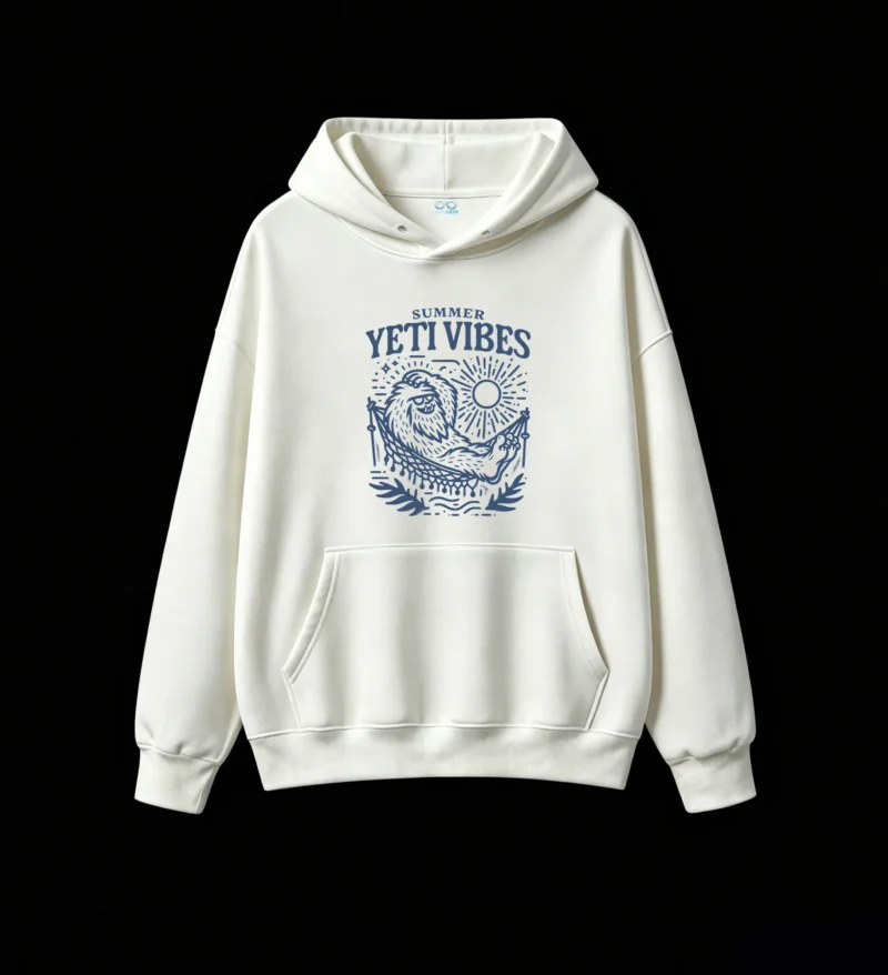 白卫正 Summer Yeti Vibes Retro Vintage Screen Print Hoodie