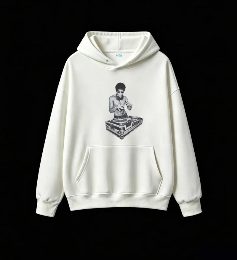 白卫正 Stylish Black and White DJ Performance Hoodie