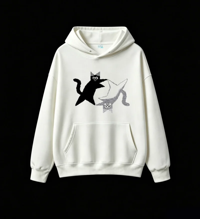 白卫正 Starry Cats Duo Hoodie
