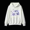 白卫正 Whimsical Blue Starry Night Unicorn Horse Fantasy Art Hoodie