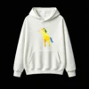 白卫正 Whimsical Happy Yellow Horse with Blue Mane Dancing Cartoon Hoodie