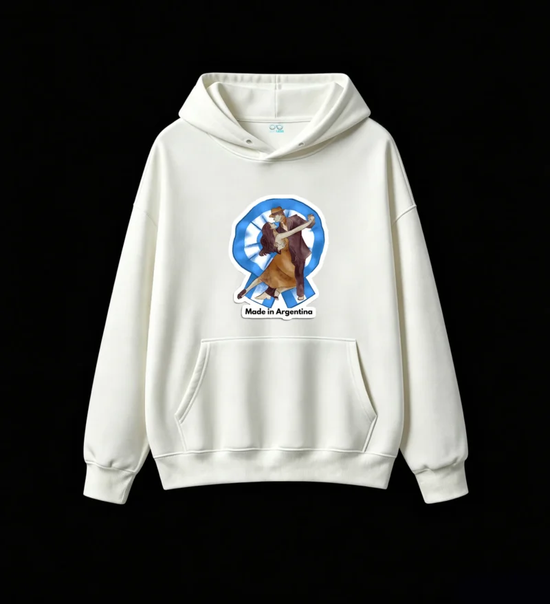 白卫正 Made in Argentina Vintage Tango Couple Sunburst Pattern Hoodie