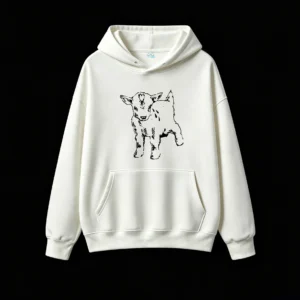 Dark Silhouette Four-Legged Young Mammal Calf Foal Edge Detection Art - Minimalist Abstract High Contrast Hoodie