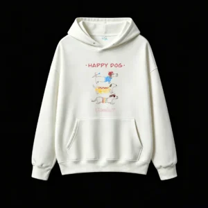 Happy Dog Hot Dog Dachshund Funny Cartoon Print Hoodie