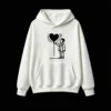 白卫正 Stylized Black and White Line Art Hoodie