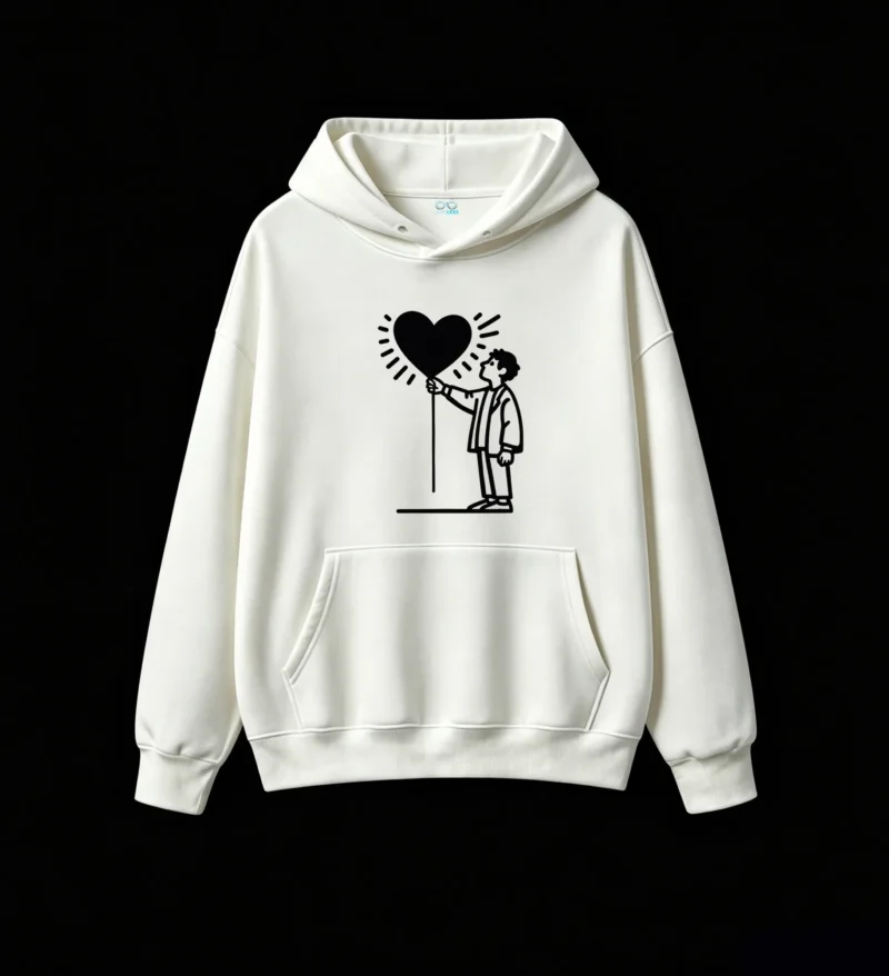 白卫正 Stylized Black and White Line Art Hoodie