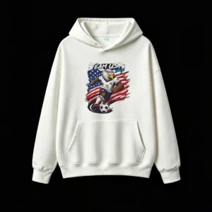 Team USA 2026 World Cup Bald Eagle Soccer Player Cartoon Hoodie